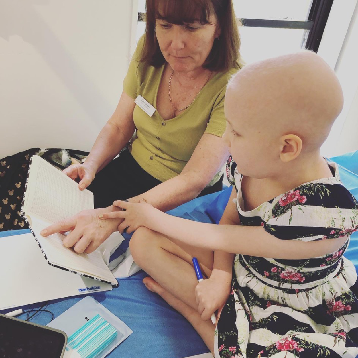 She developed a special bond with her teachers Trisha and Jan.