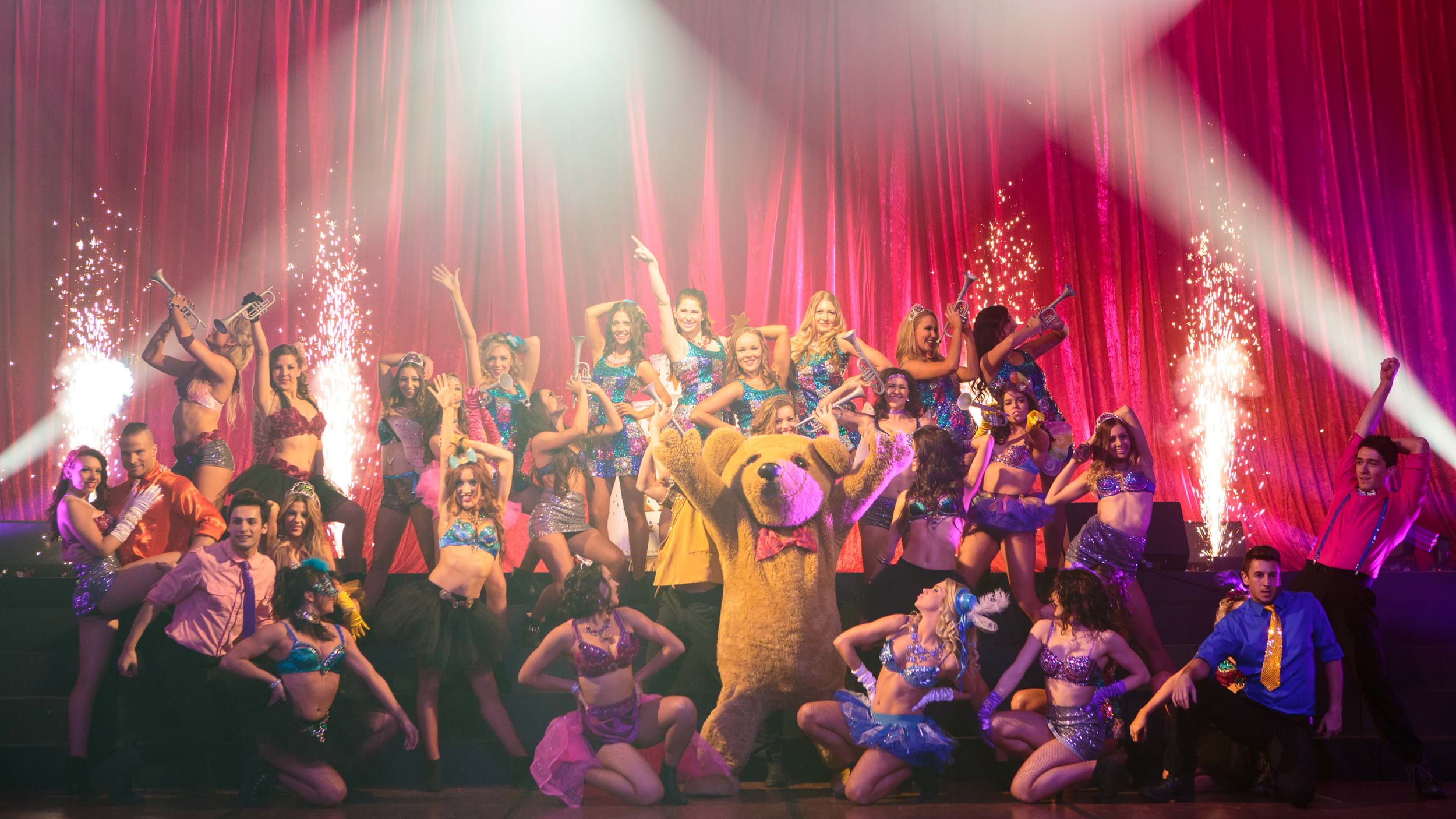 Fight Cancer Foundation mascot Bo Bear parties at Red Ball Melbourne.